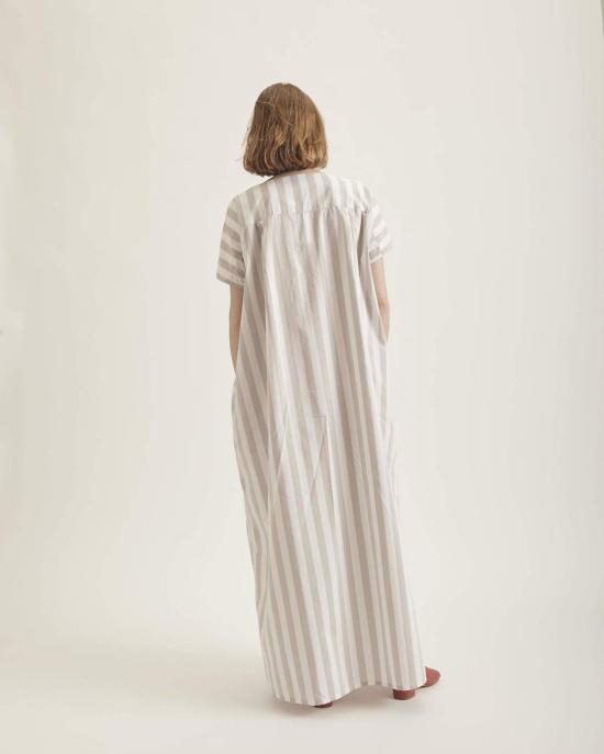  휴머노이드 롱 원피스 레이셀 맥시 드레스 화이트 스트라이프 - HUMANOID
