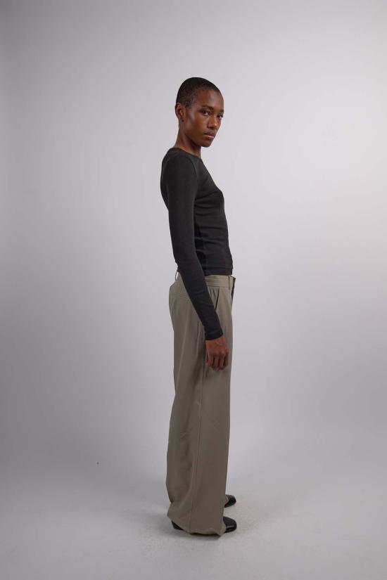  세인트아그니 반팔 티셔츠 세인트 아그니 유기농 면 소프트 립 긴팔 티셔츠 블랙 - ST.AGNI