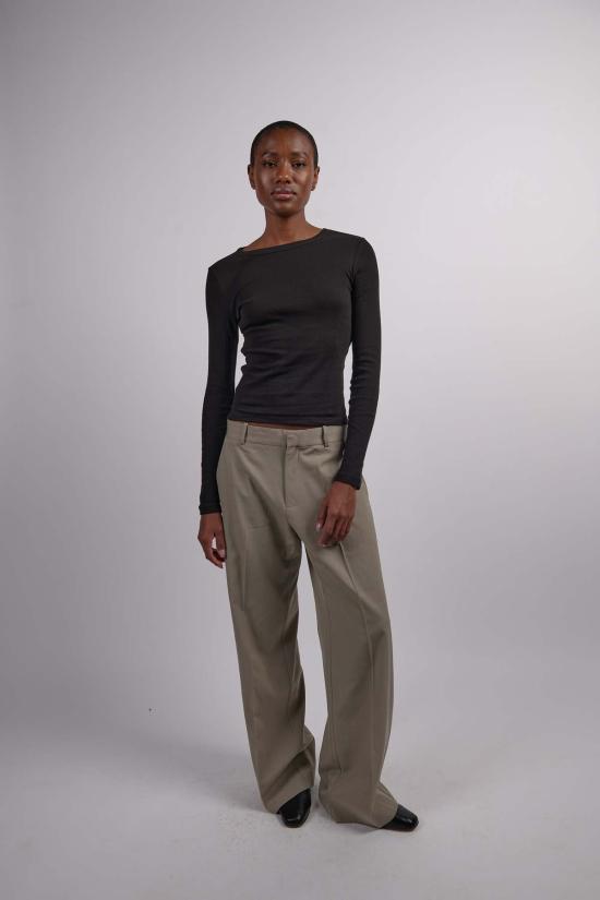  세인트아그니 반팔 티셔츠 세인트 아그니 유기농 면 소프트 립 긴팔 티셔츠 블랙 - ST.AGNI