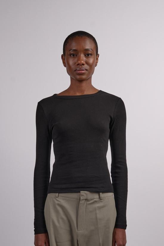  세인트아그니 반팔 티셔츠 세인트 아그니 유기농 면 소프트 립 긴팔 티셔츠 블랙