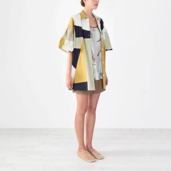  알리지 블라우스 알리시 추상 면 셔츠 더 베르데 - ALYSI