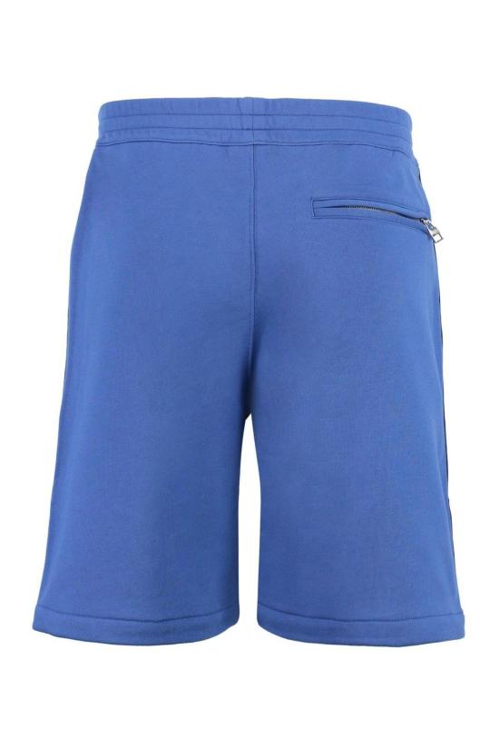  알렉산더 맥퀸 숏팬츠 로고 테이프 엘라스틱 허리밴드 저지 반바지 (블루) - ALEXANDER MCQUEEN