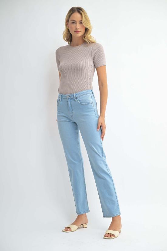  저스트 블랙 데님 데님 팬츠 소프트 90년대 스트레이트 진 다크 데님 - JUST BLACK DENIM