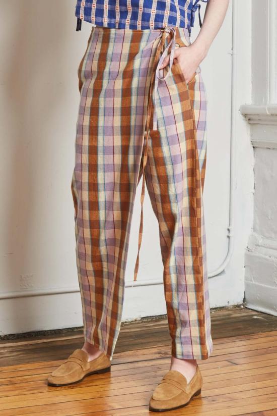  RUJUTA SHETH 스트레이트 팬츠 루주타 셰스 하프 랩 팬츠