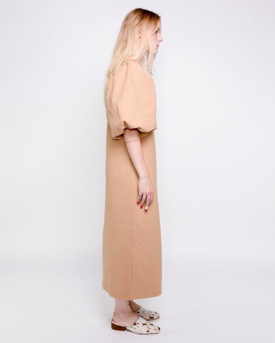  리타 롱 원피스 로우 아테네아 스웨트셔츠 드레스 샌드 - RITA