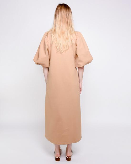  리타 롱 원피스 로우 아테네아 스웨트셔츠 드레스 샌드 - RITA