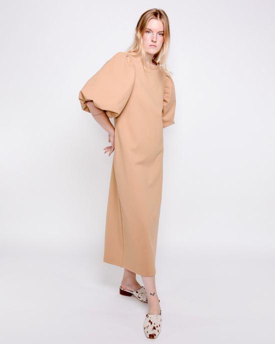  리타 롱 원피스 로우 아테네아 스웨트셔츠 드레스 샌드 - RITA