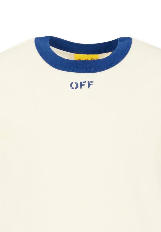  [키즈] 오프화이트 탑 로고 티셔츠 (아이보리 색상) (어린이용) - OFF WHITE