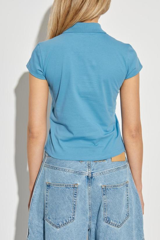  디 아티코 반팔 티셔츠 아티코 로고 폴로 셔츠 클리어 블루 - THE ATTICO