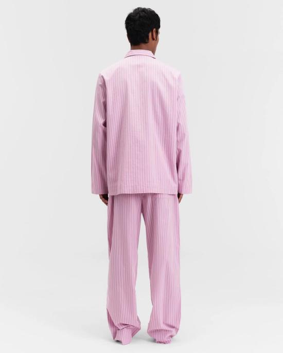  테클라 라운지 웨어 파자마 바지 보라색 핑크색 줄무늬 - TEKLA