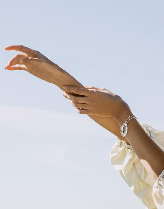  클레드 바디 주얼리 하이 타이드 타원형 체인 팔찌 스털링 실버 - CLED