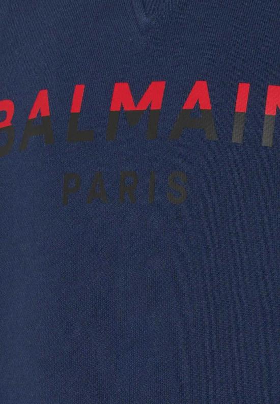  [키즈] 발망 풀오버 로고 스웨트셔츠 (어린이용, 파란색) - BALMAIN