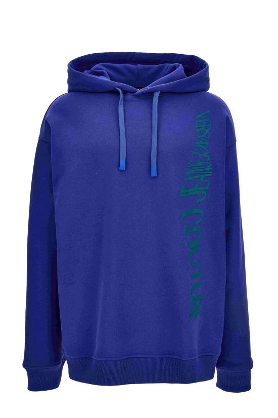  베르사체 긴팔 티셔츠 진 쿠튀르 스웨터 (후드 포함) 블루