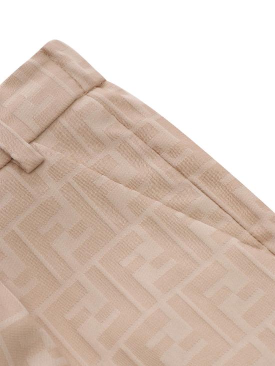  [키즈] 펜디 트레이닝/조거 팬츠 키즈 FF 자카드  베이지 - FENDI