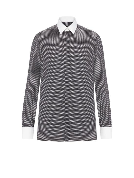  톰포드 긴팔 셔츠 톰 포드 마이크로판타지 코튼  블랙&화이트