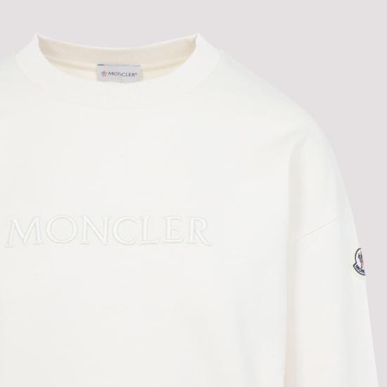  몽클레어 스웨터 코튼 스웨트셔츠 내추럴 - MONCLER