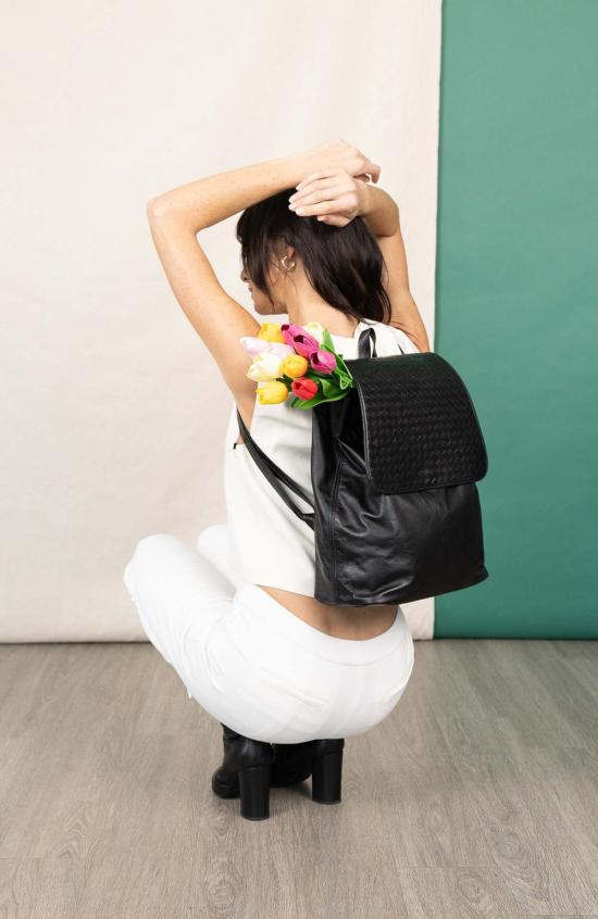  듀 맹 백팩 듀 메인즈 우븐  블랙 - DEUX MAINS