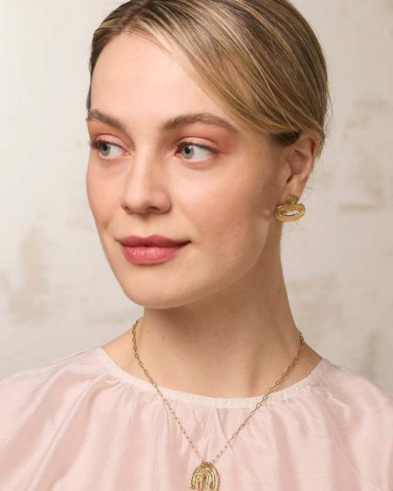  씨오지 목걸이/팬던트 톱니잎 펜던트 목걸이 14K 금도금 - COG