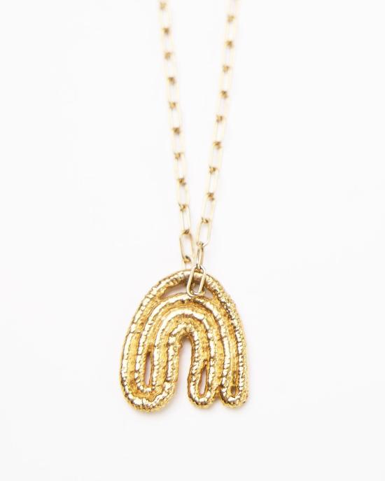  씨오지 목걸이/팬던트 톱니잎 펜던트 목걸이 14K 금도금 - COG