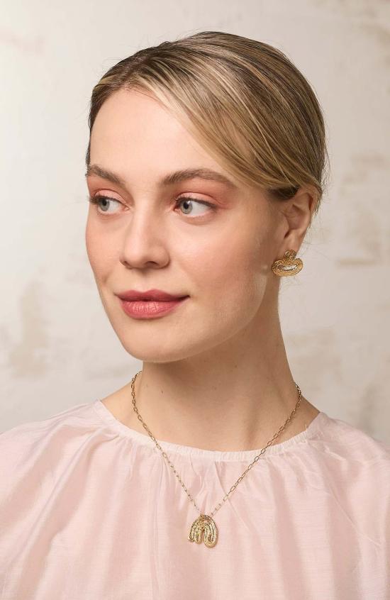  씨오지 목걸이/팬던트 톱니잎 펜던트 목걸이 14K 금도금 - COG