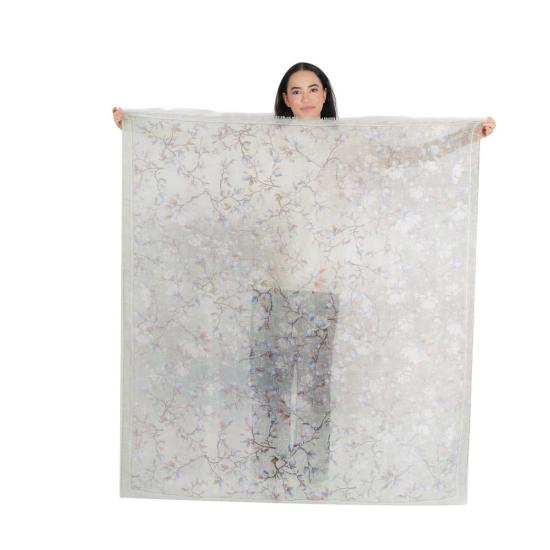  비스마야 머플러/스카프 매그놀리아 블로섬 그라데이션 스퀘어 스카프 민트 그레이