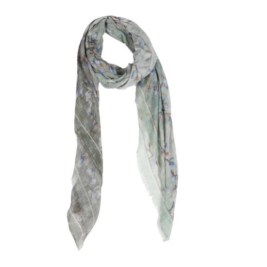  비스마야 머플러/스카프 매그놀리아 블로섬 그라데이션 스퀘어 스카프 민트 그레이 - VISMAYA