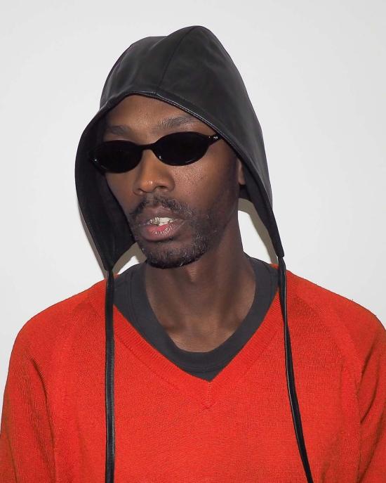  클라이드 모자 볼로  블랙 램스킨