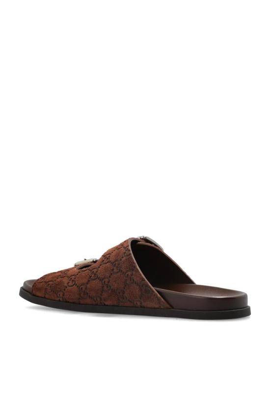  구찌 뮬/슬리퍼 스웨이드 슬라이드 브라운 - GUCCI