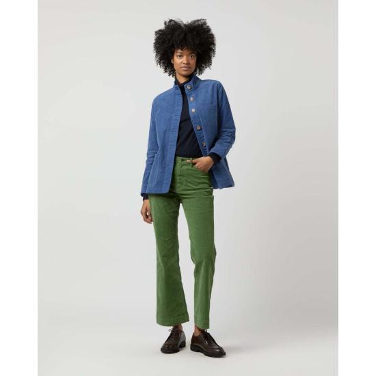  매쉬번 크롭 팬츠 켄달 플레어 5포켓 진 아보카도 스트레치 코드