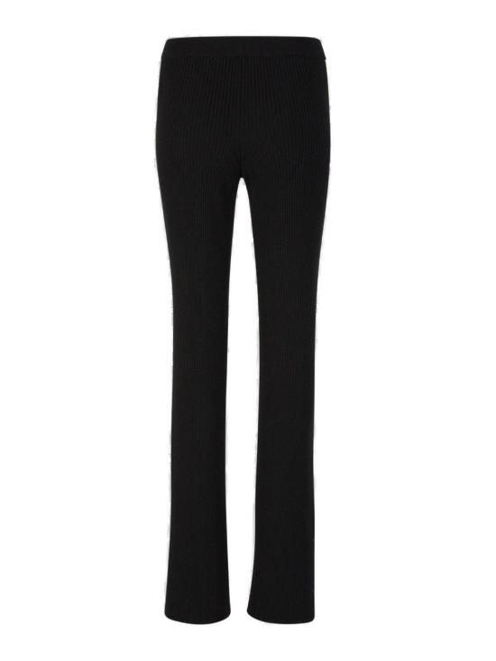  오프화이트 스트레이트 팬츠 하이웨이스트 플리츠 니트 조거 팬츠 네로 - OFF WHITE