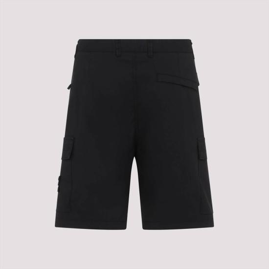  스톤 아일랜드 숏팬츠 코튼 쇼츠 블랙 - STONE ISLAND