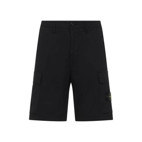  스톤 아일랜드 숏팬츠 코튼 쇼츠 블랙 - STONE ISLAND