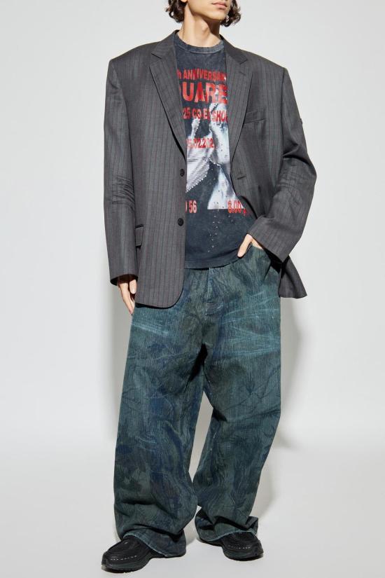  디스퀘어드2 반팔 티셔츠 Dsquared2 프린트 티셔츠 그레이 - DSQUARED2