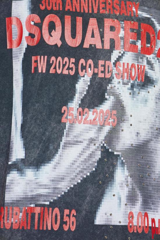  디스퀘어드2 반팔 티셔츠 Dsquared2 프린트 티셔츠 그레이 - DSQUARED2