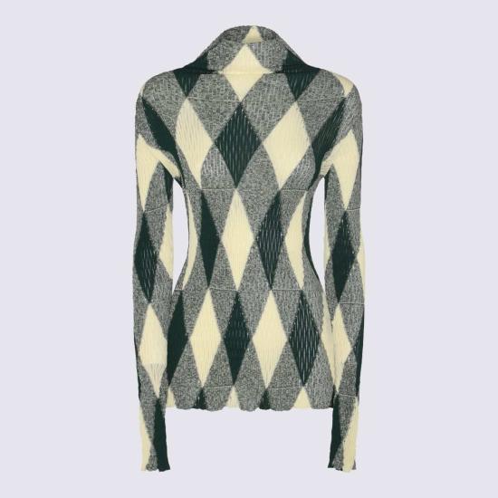  버버리 스웨터 멀티컬러 코튼  아이비 아이프 패턴