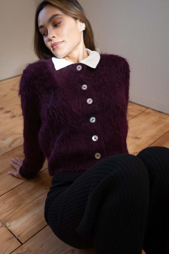  마리아 스탠리 가디건 브러시드 카디 잼 - MARIA STANLEY