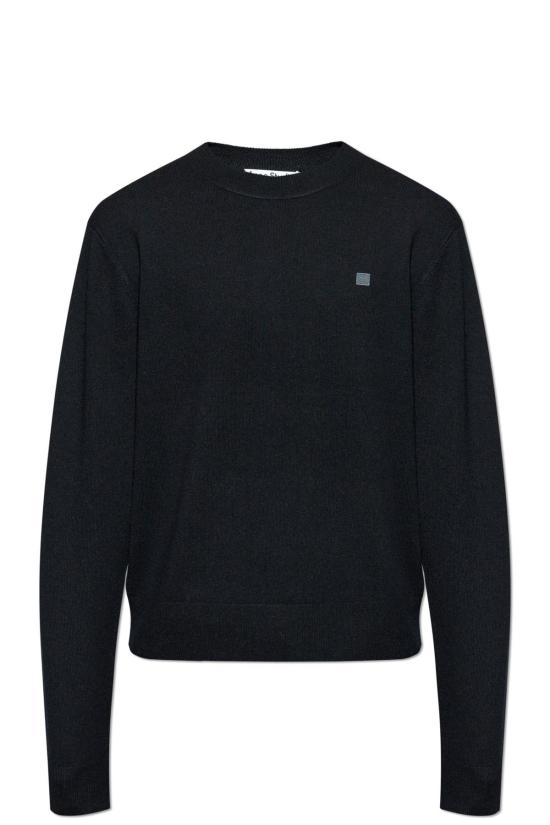  아크네 스튜디오 스웨터 로고 울  블랙