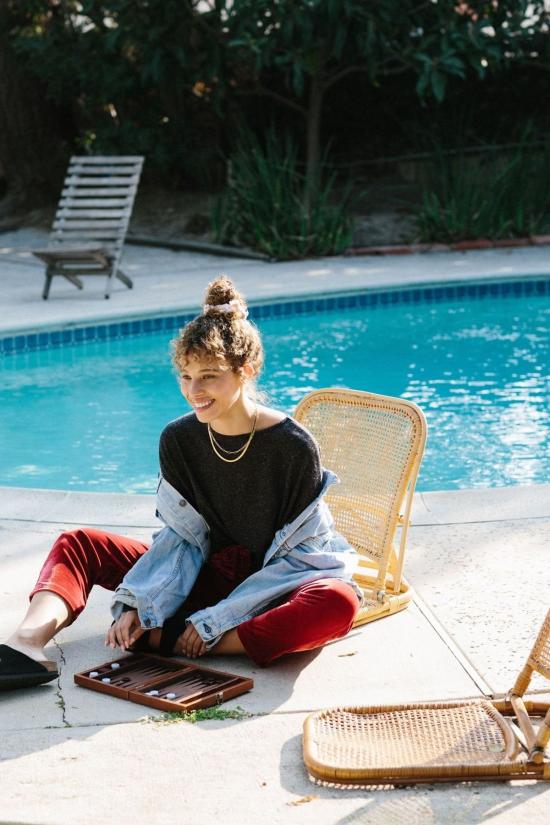  메릿 찰스 스트레이트 팬츠 재거 조거스 상그리아 레드 - MERRITT CHARLES