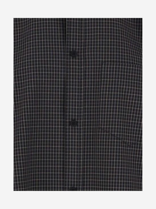  발렌시아가 긴팔 셔츠 체크 오버 레드 - BALENCIAGA