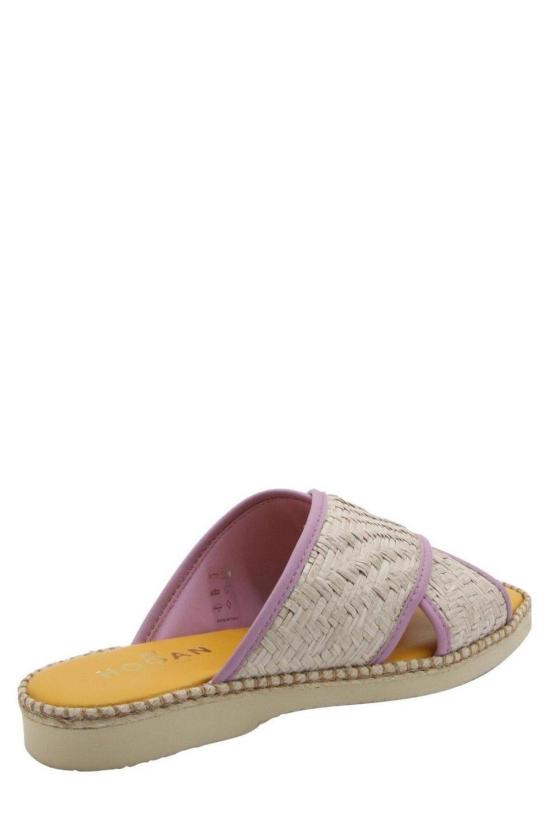  호간 샌들 호건 라피아 앤 레더  라일락 - HOGAN