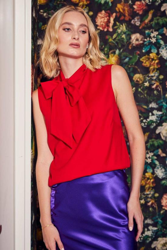  Lindsay Nicholas New York 블라우스 린지 니콜라스 뉴욕 보우  레드 - OTHER BRANDS