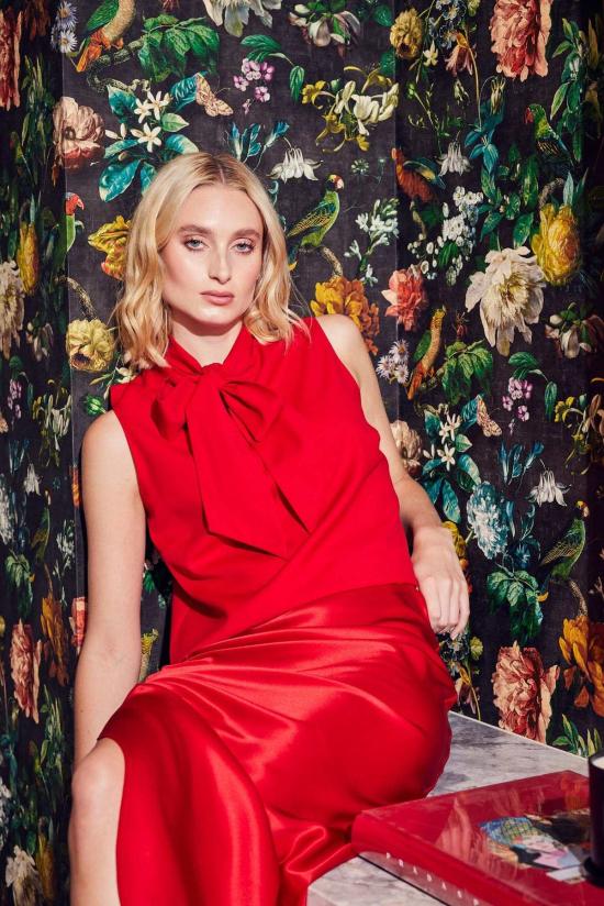  Lindsay Nicholas New York 블라우스 린지 니콜라스 뉴욕 보우  레드 - OTHER BRANDS