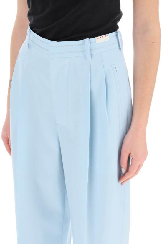  마르니 스트레이트 팬츠 와이드 레그 팬츠 아크틱 - MARNI