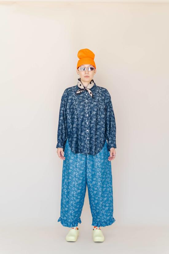  Nettle Studios 셔츠 네틀 스튜디오 플로럴 샴브레이 버튼업 셔츠 - NETTLE STUDIOS