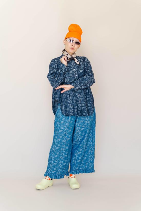  Nettle Studios 셔츠 네틀 스튜디오 플로럴 샴브레이 버튼업 셔츠 - NETTLE STUDIOS