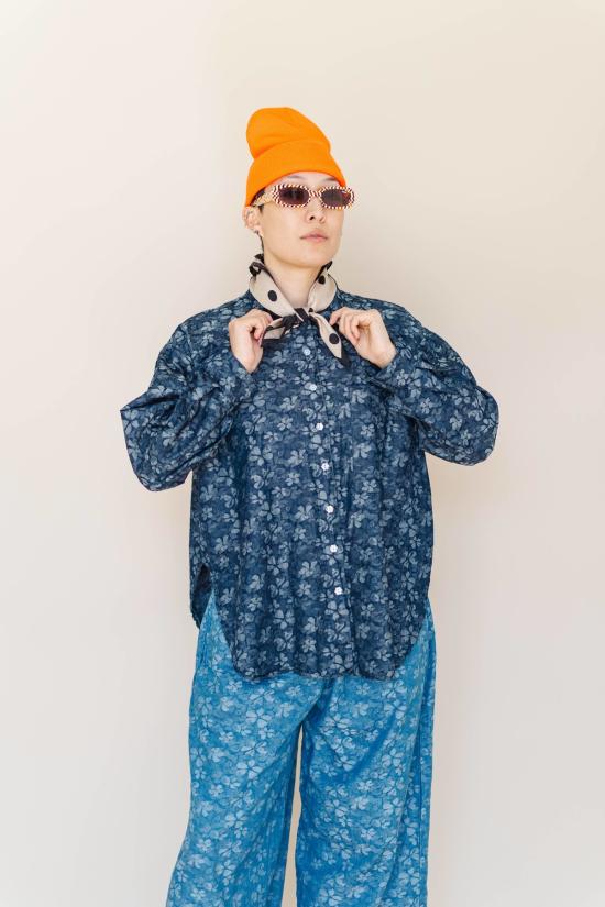  Nettle Studios 셔츠 네틀 스튜디오 플로럴 샴브레이 버튼업 셔츠 - NETTLE STUDIOS