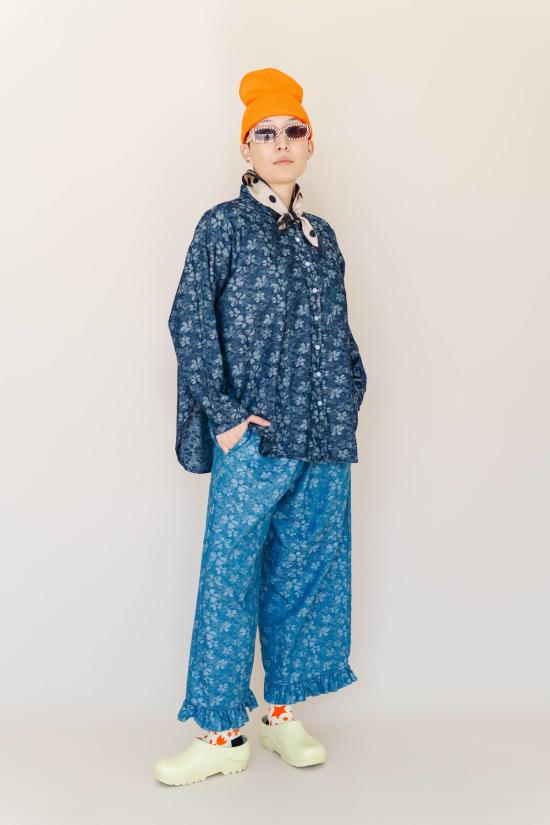  Nettle Studios 셔츠 네틀 스튜디오 플로럴 샴브레이 버튼업 셔츠 - NETTLE STUDIOS