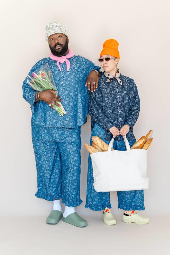  Nettle Studios 셔츠 네틀 스튜디오 플로럴 샴브레이 버튼업 셔츠 - NETTLE STUDIOS