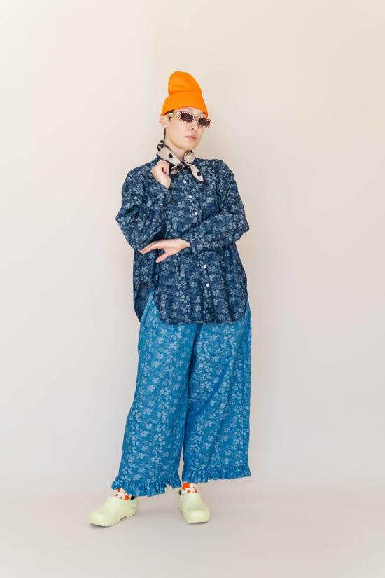  Nettle Studios 셔츠 네틀 스튜디오 플로럴 샴브레이 버튼업 셔츠 - NETTLE STUDIOS