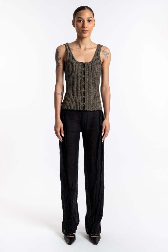  Gauntlett Cheng 민소매 티셔츠 가운틀렛 쳉 리믹스 탱크 다크 그레이 멀티 - OTHER BRANDS